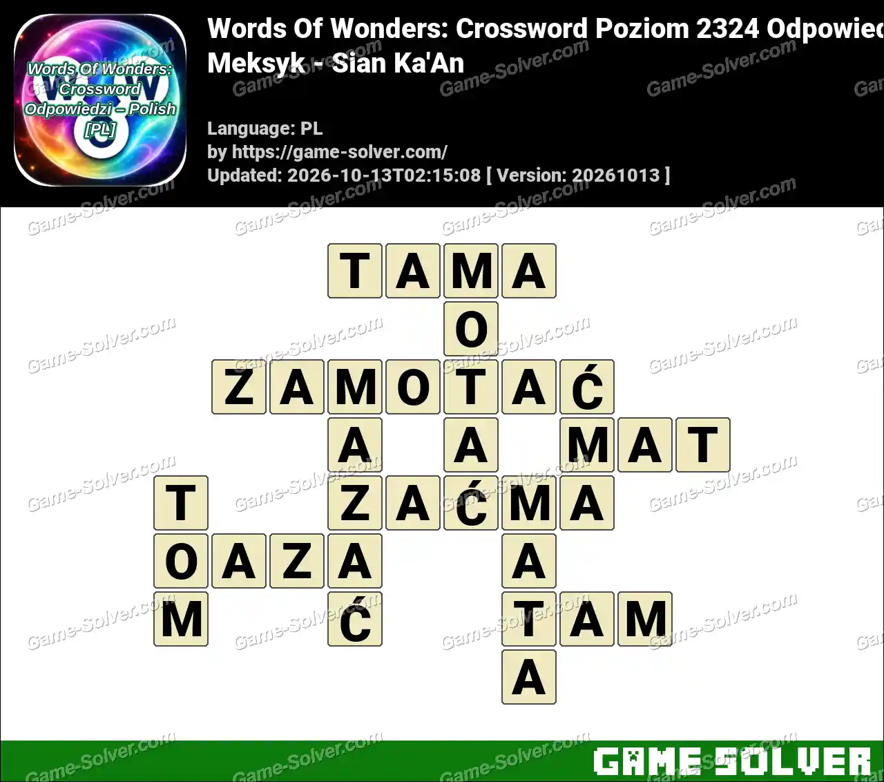 Words Of Wonders: Crossword Poziom 2324 Odpowiedzi – Meksyk – Sian Ka’An